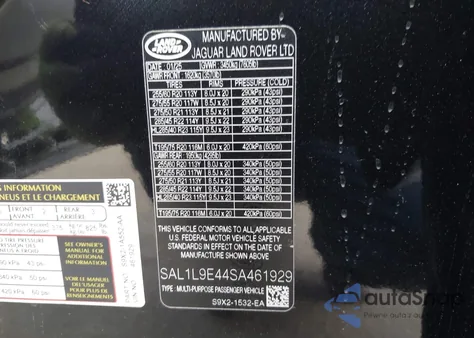2025 Land Rover Range Rover Sport P460 Dynamic Se from USA, damaged, VIN SAL1L9E44SA461929